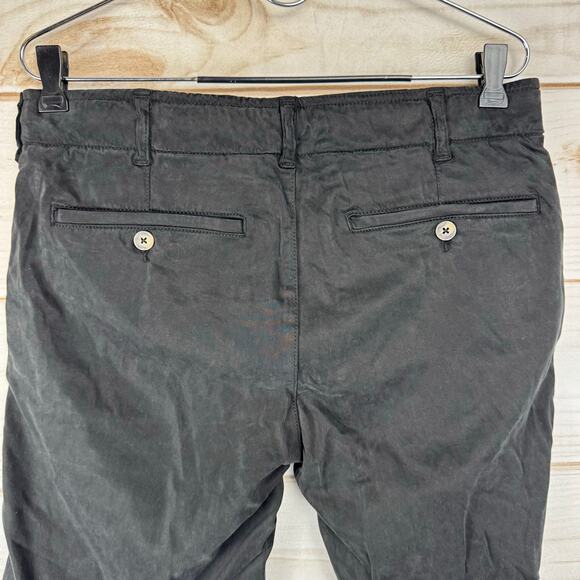 Benson Black Flat Front Slash Pockets Chino Shorts Size 32 - Picture 5 of 10